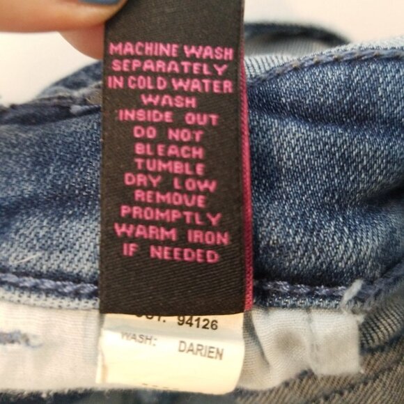 Celebrity Pink Distressed Jean Overalls Dress S - Picture 10 of 12